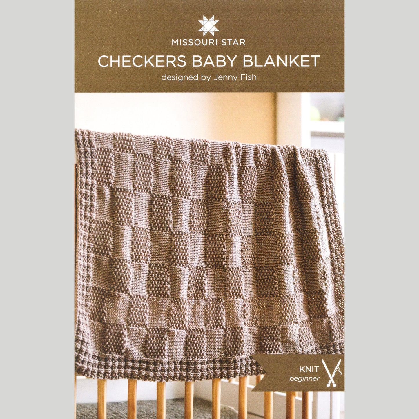 Checkers Knit Baby Blanket Kit - Electric Alternative View #2