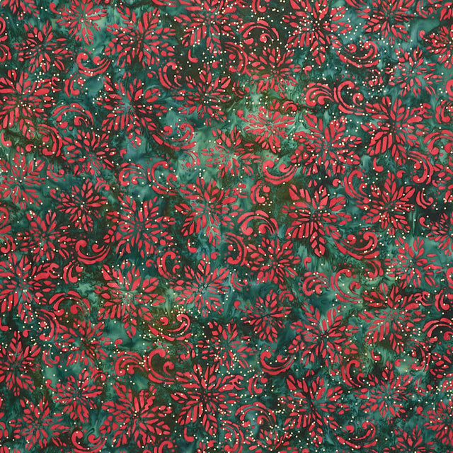 Artisan Batiks - Joyful Holidays - Poinsettias Holiday Yardage Primary Image