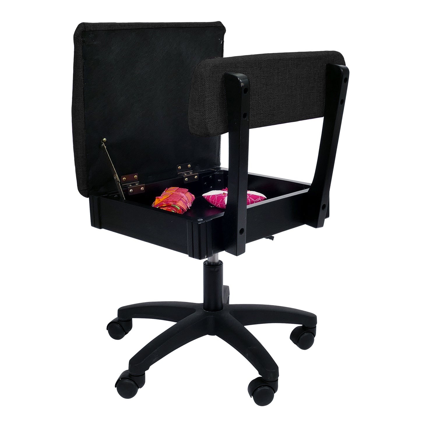 Hydraulic Sewing Chair - Solid Black Alternative View #3