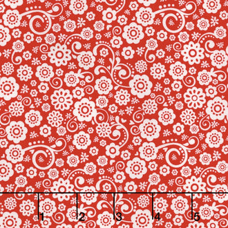 Happy Day - Happy Floral Red Yardage