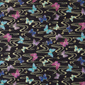 Shizuka - Floating Butterflies Black Metallic Yardage