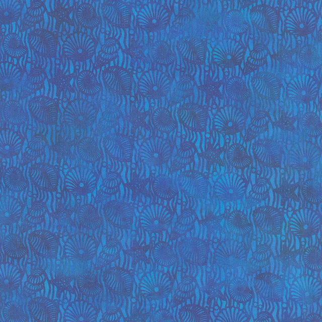 Calypso III - Shells Blue Yardage Primary Image