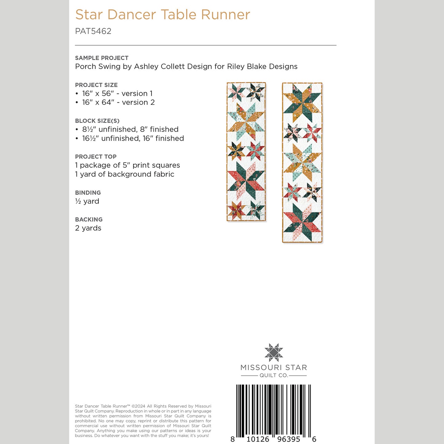 Digital Download - Star Dancer Table Runner Pattern Alternative View #1