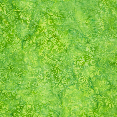 Summertime Batiks - Floral Green Lemongrass Yardage