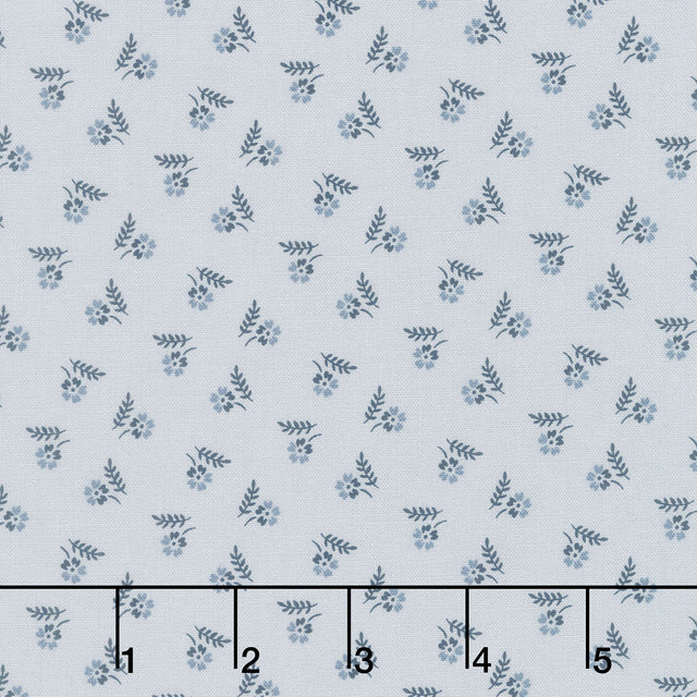 Serenity Blues - Tiny Floral Gray Yardage Primary Image