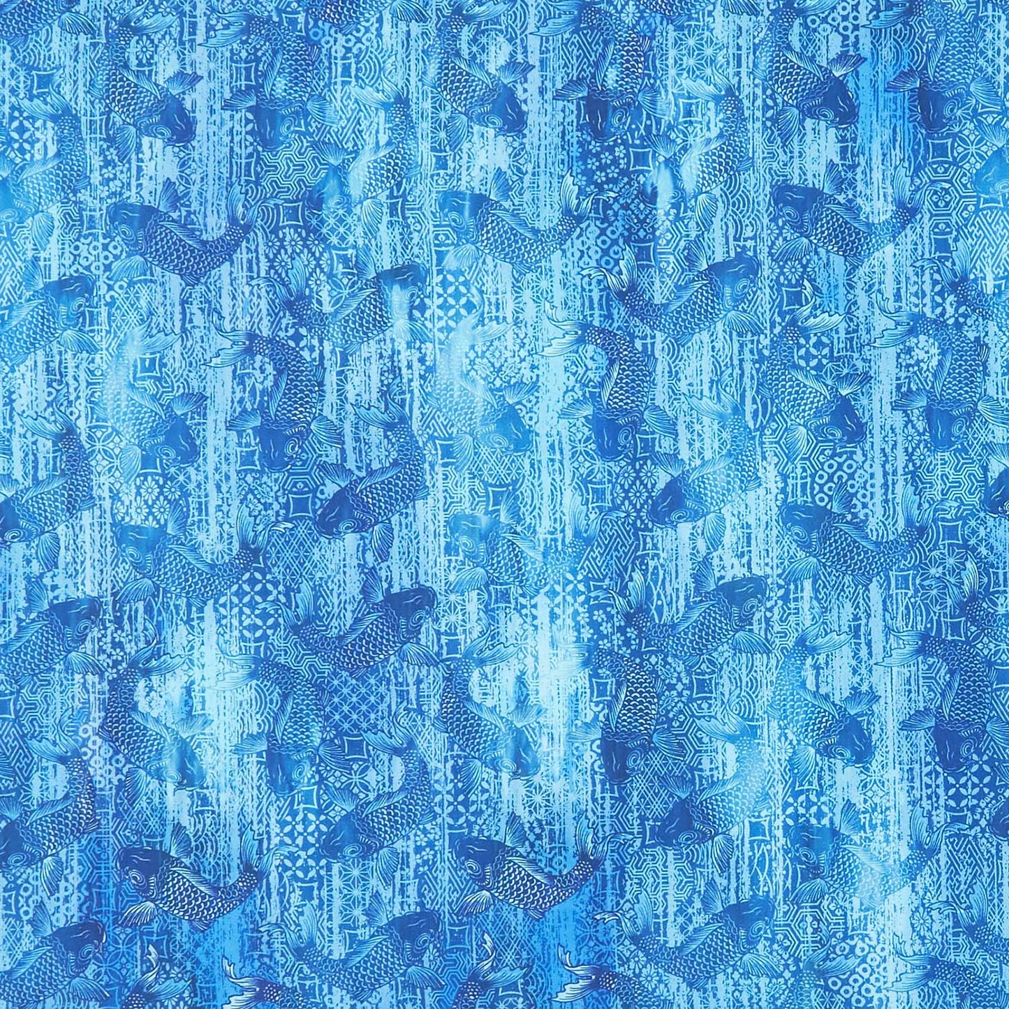 Oriental Gardens - Koi Blue Yardage Primary Image