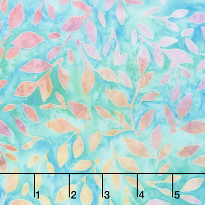 Artisan Batiks - Serendipity 3 Leaves Aqua Yardage