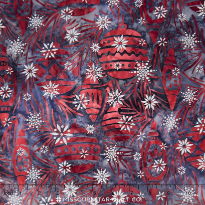 Artisan Batiks - Noel 4 Ornament Silver Metallic Yardage