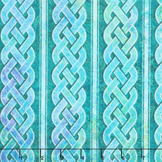 Stonehenge - Celtic Roots Celtic Stripe Turq Multi Yardage