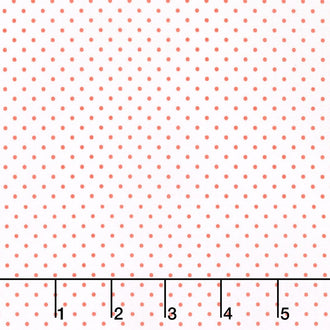 Swiss Dot - Swiss Dot Coral on White Yardage