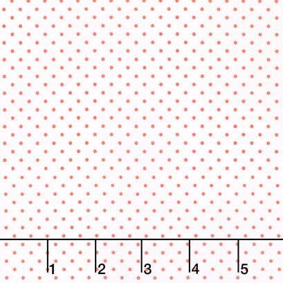 Swiss Dot - Swiss Dot Coral on White Yardage