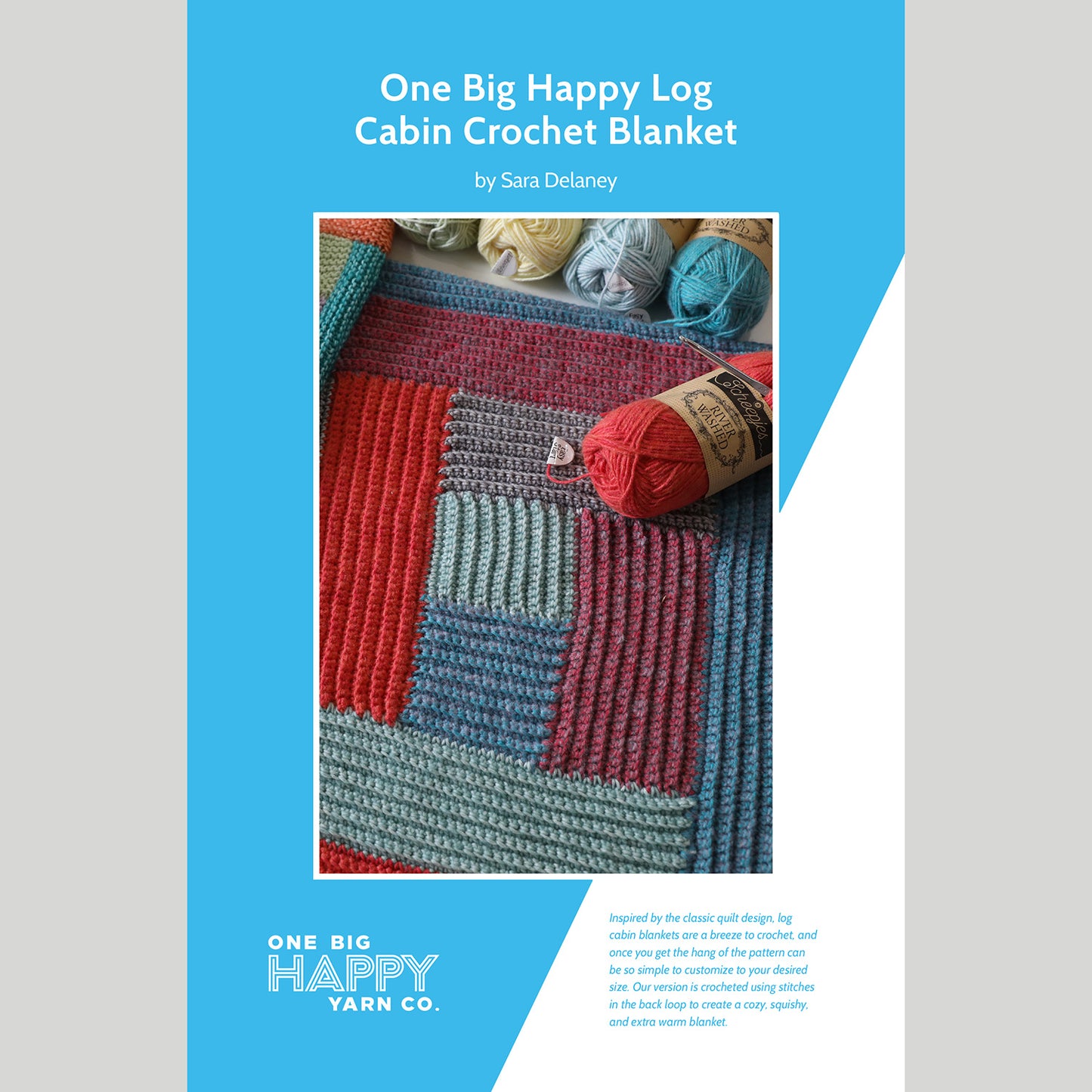 Log Cabin Blanket Printed Crochet Pattern Primary Image
