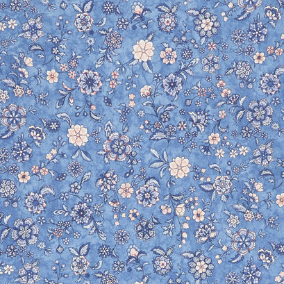 Calista - Flowers Cobalt Pearlized Yardage