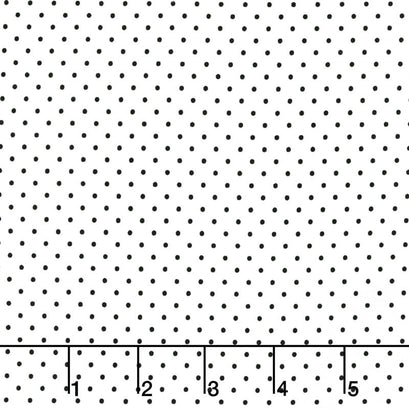 Swiss Dot - Swiss Dot Black on White Yardage