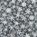 Winter's Grandeur 6 - Winter Small Flakes Ebony Metallic Yardage