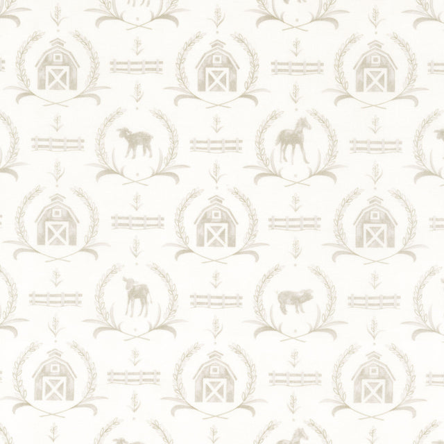 Willow's Farm - Farm Yard Damask Cloud Yardage Primary Image