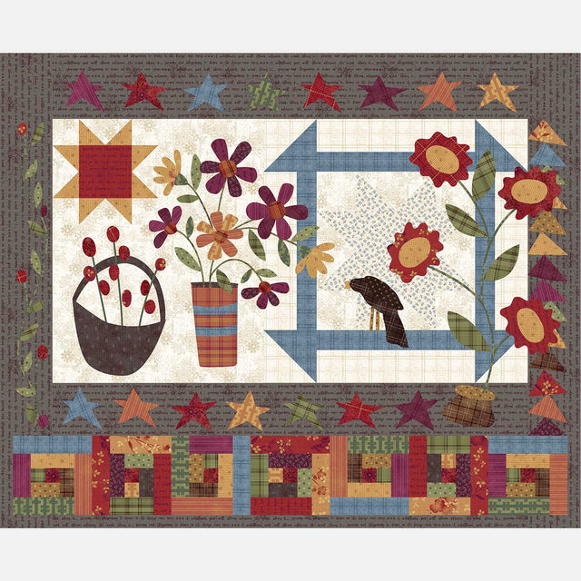 Where the Wind Blows - Flower Pots Multi Flannel Panel