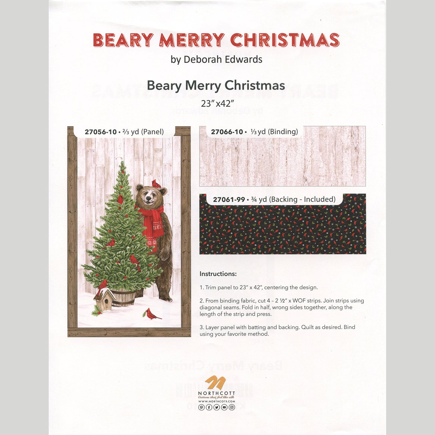 Beary Merry Christmas Quilt Kit Alternative View #3