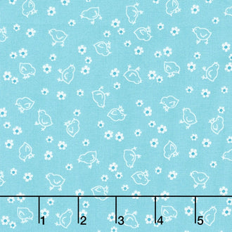 Bee Backing and Borders - Chick Aqua 108" Wide Backing