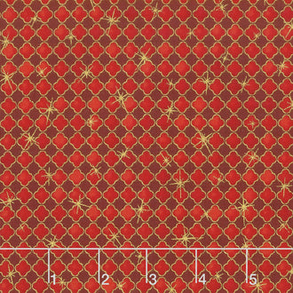 Winter's Grandeur 6 - Holiday Diamonds Red Metallic Yardage