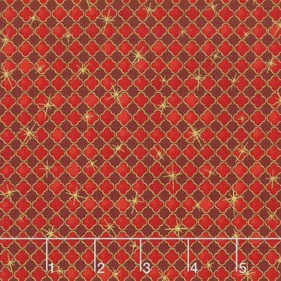 Winter's Grandeur 6 - Holiday Diamonds Red Metallic Yardage