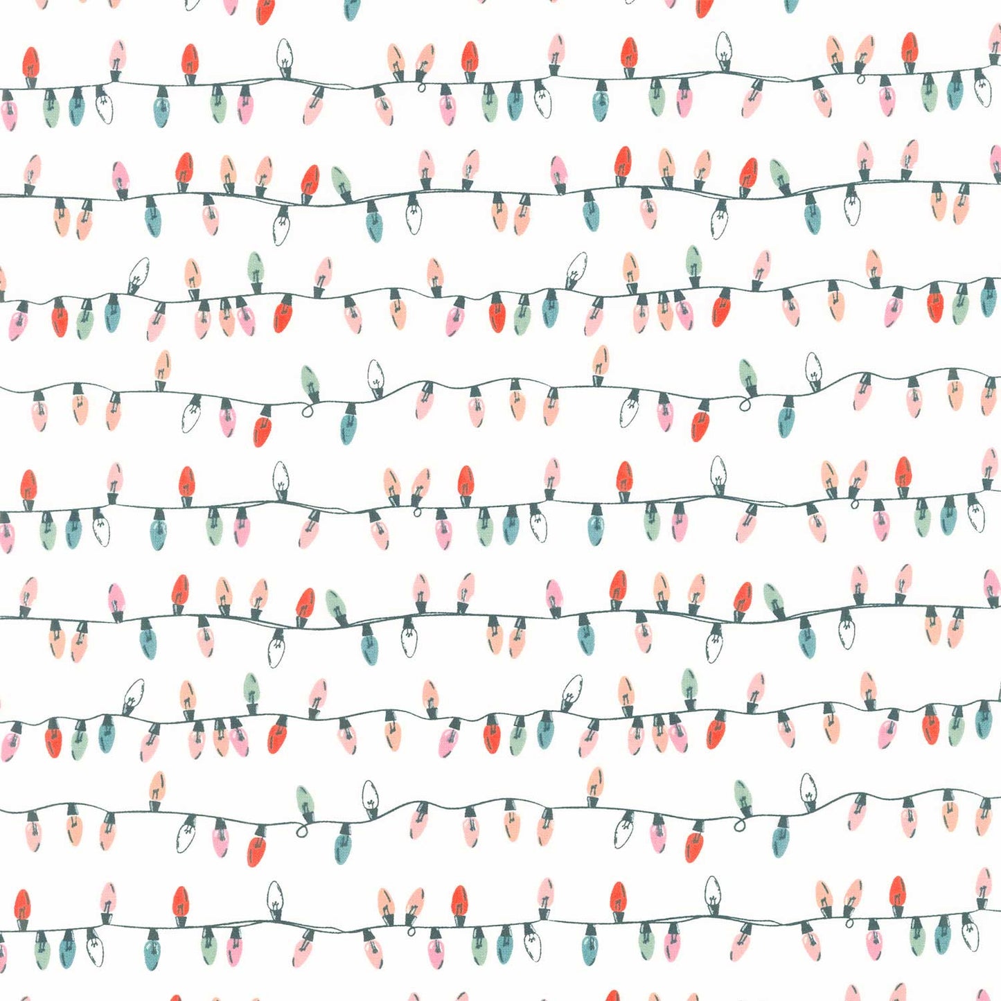 Christmas In The Cabin - Festive Twinkle White Yardage Primary Image