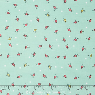 Butterfly Dance - Caterpillar Blue Yardage