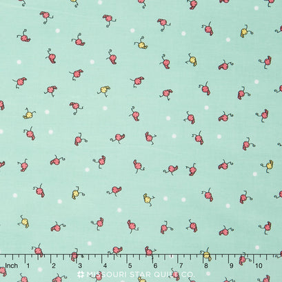 Butterfly Dance - Caterpillar Blue Yardage