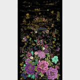 Shizuka - Asian Floral Butterfly Black Metallic Panel