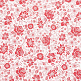 Garden Redwork - Large Redwork Floral White Yardage Primary Image