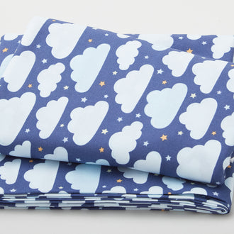 Baby's Adventure - Clouds Navy 3 Yard Cut