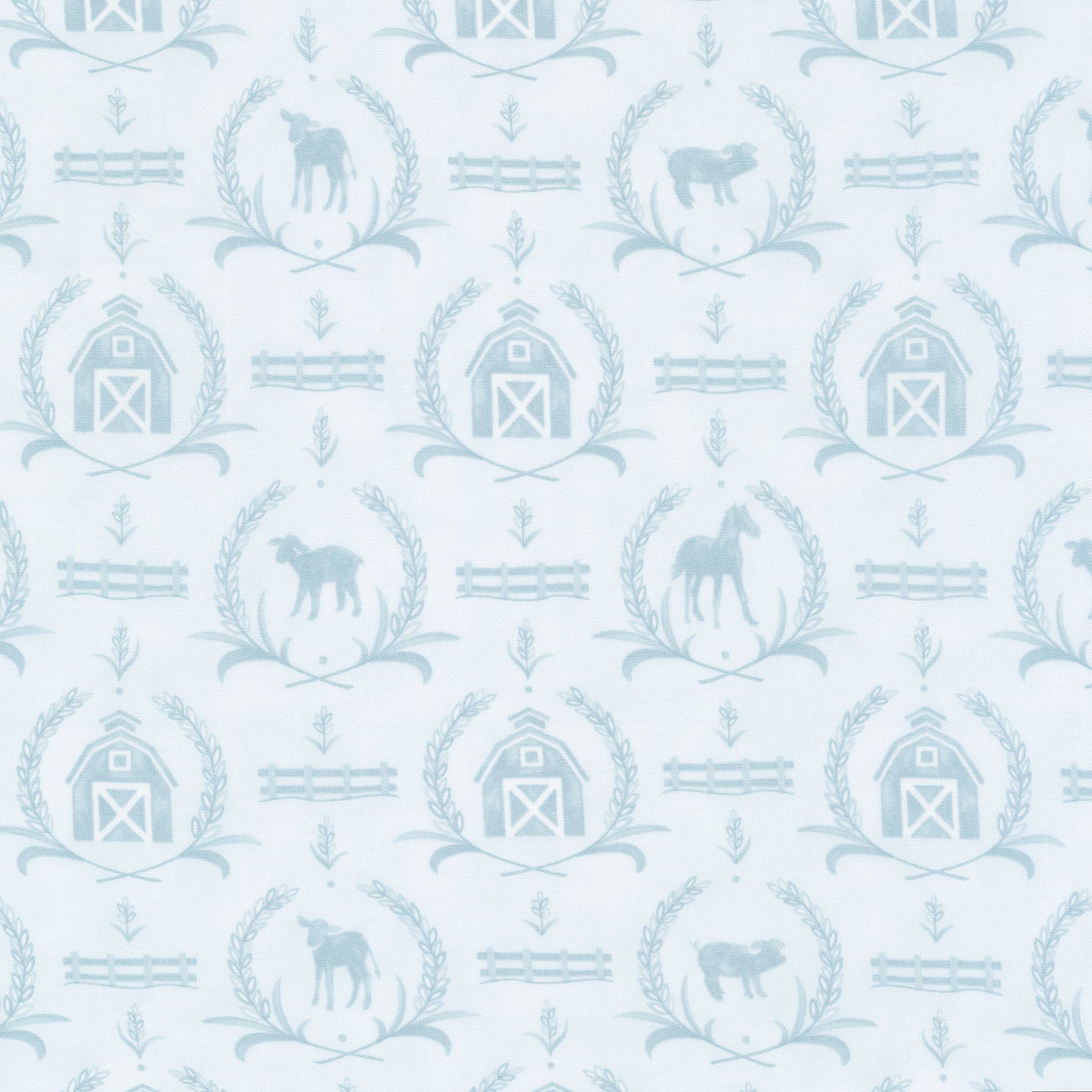 Willow's Farm - Farm Yard Damask Sky Yardage Primary Image