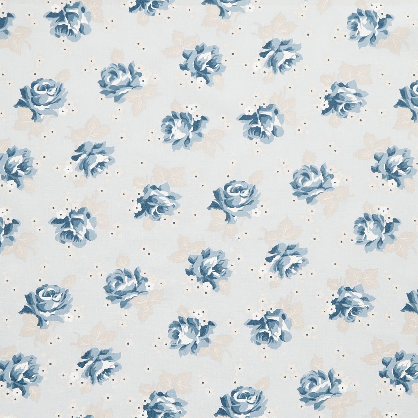 Serenity Blues - Roses Gray Yardage Primary Image