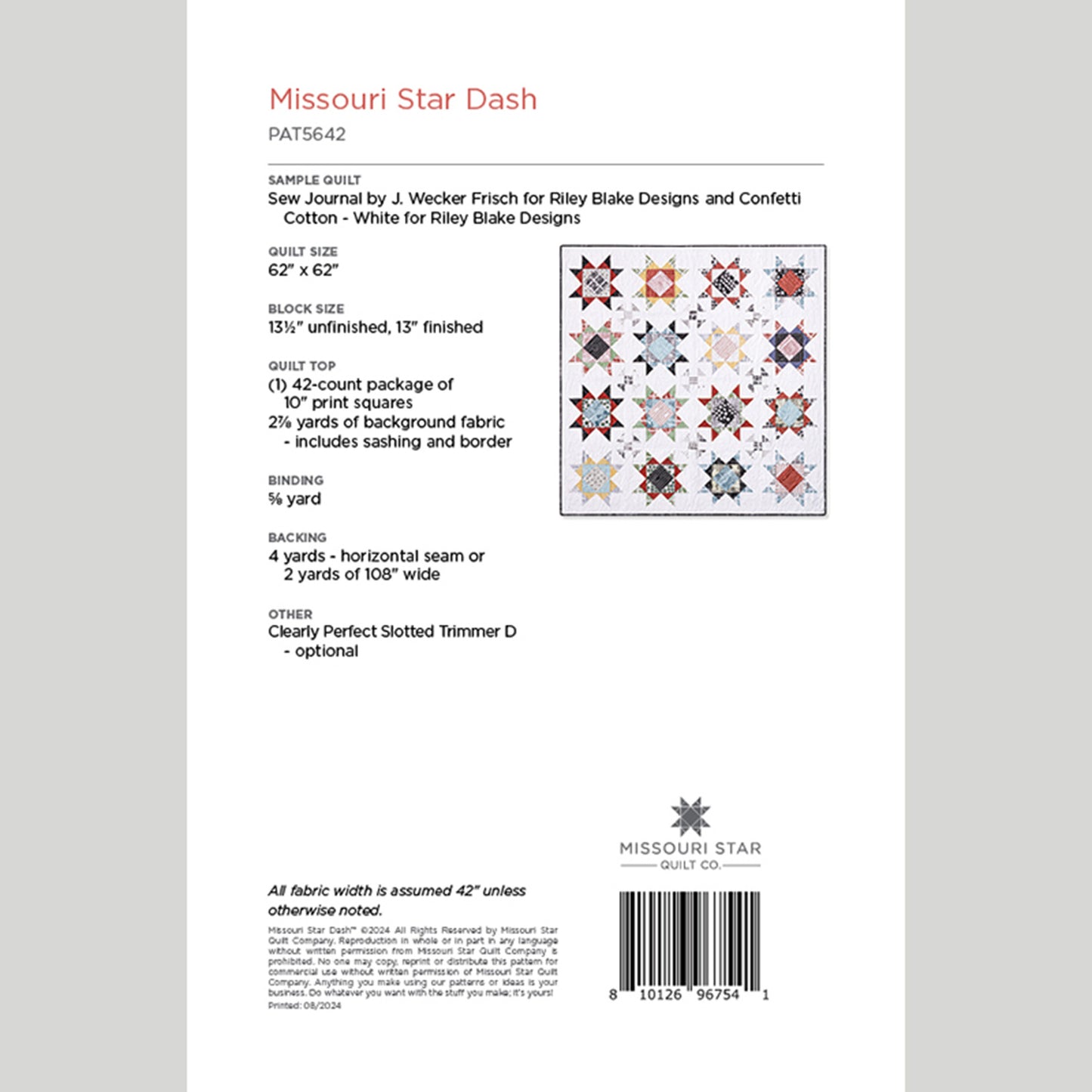 Star Dash Quilt Pattern by Missouri Star Alternative View #1