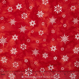 Artisan Batiks - Noel 4 Snowflake Red Metallic Yardage