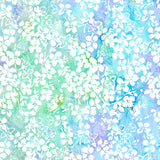 Floral Fun Batiks - Hydrangea Turquoise Purple Yardage