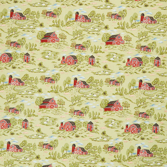 Farmstead - Vintage Farm Scene Celery Yardage