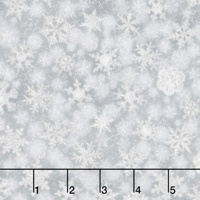 Winter's Grandeur 6 - Winter Small Flakes Silver Metallic Yardage