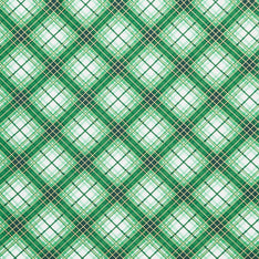 Christmas Musical - Holiday Plaid Green Metallic Yardage Primary Image