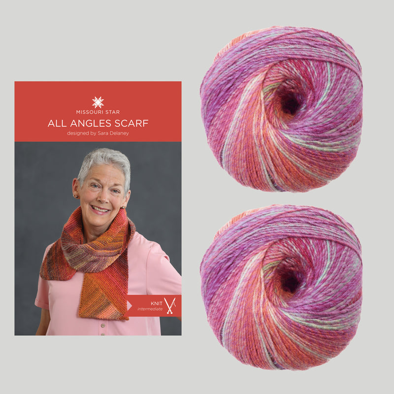 All Angles Scarf Knit Kit - Glowing Garnet Primary Image