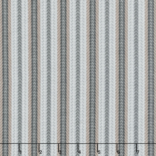 Farmhouse Flannels III - Blanket Stripe Pewter Yardage Primary Image