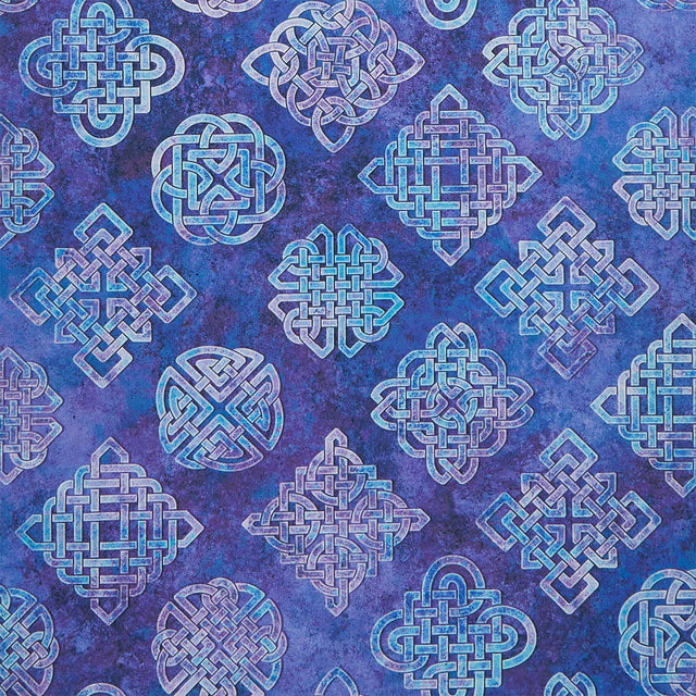 Stonehenge - Celtic Roots Celtic Blocks Purple Multi Yardage