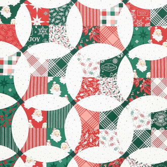 Merry Little Christmas - Christmas Petals Multi Cheater Print Yardage