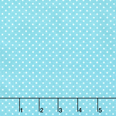 Swiss Dot - White Swiss Dot on Aqua Yardage