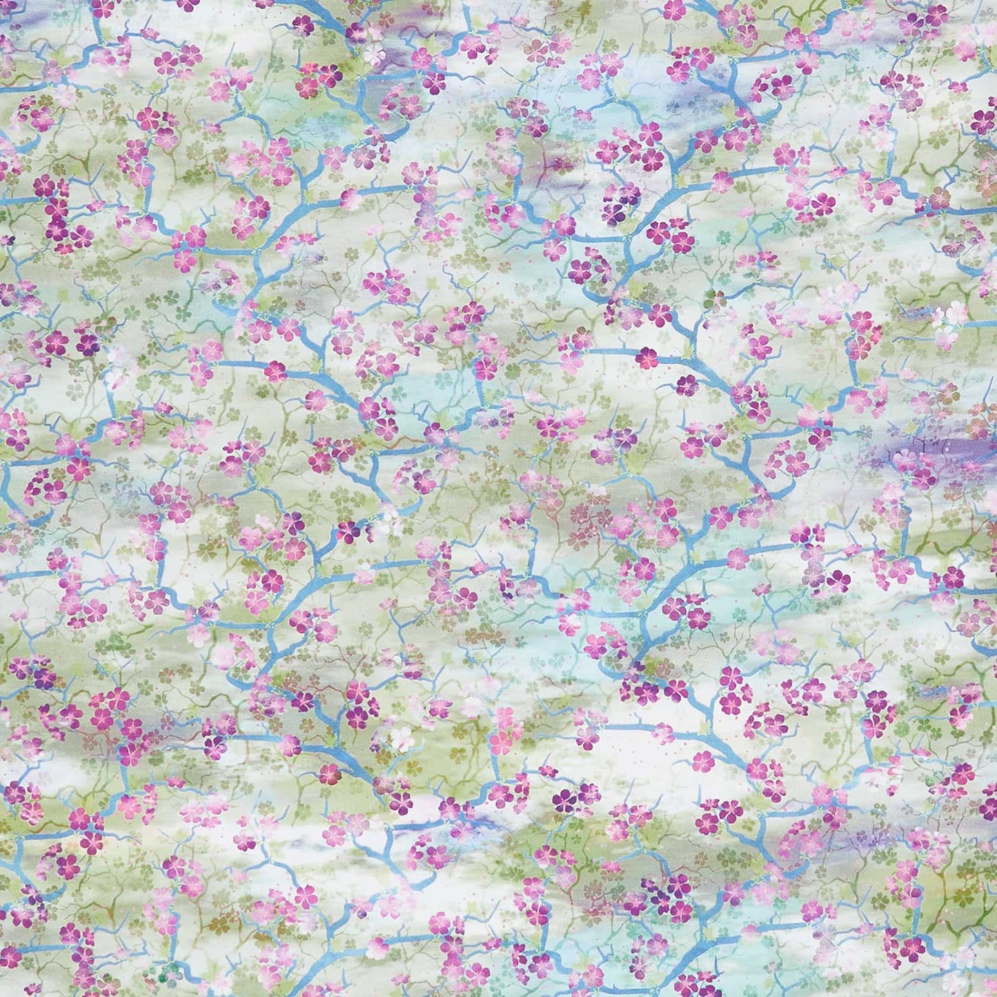 Oriental Gardens - Cherry Blossoms Magenta Yardage Primary Image