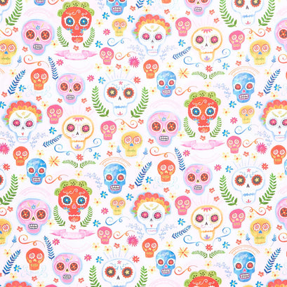 La Vida Loca - Sugar Skulls Blush Yardage