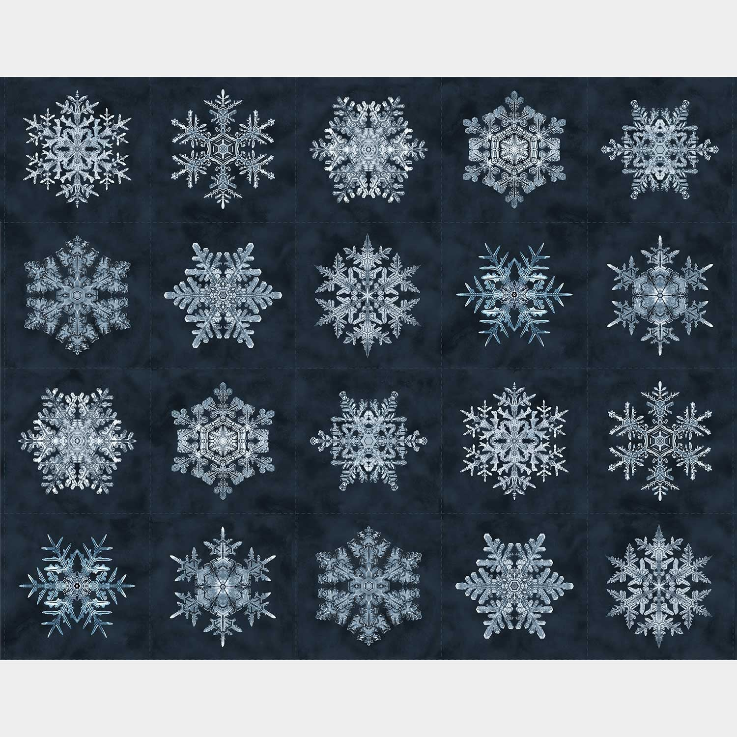 Bentley’s Snowflakes - Snowflakes Navy Panel