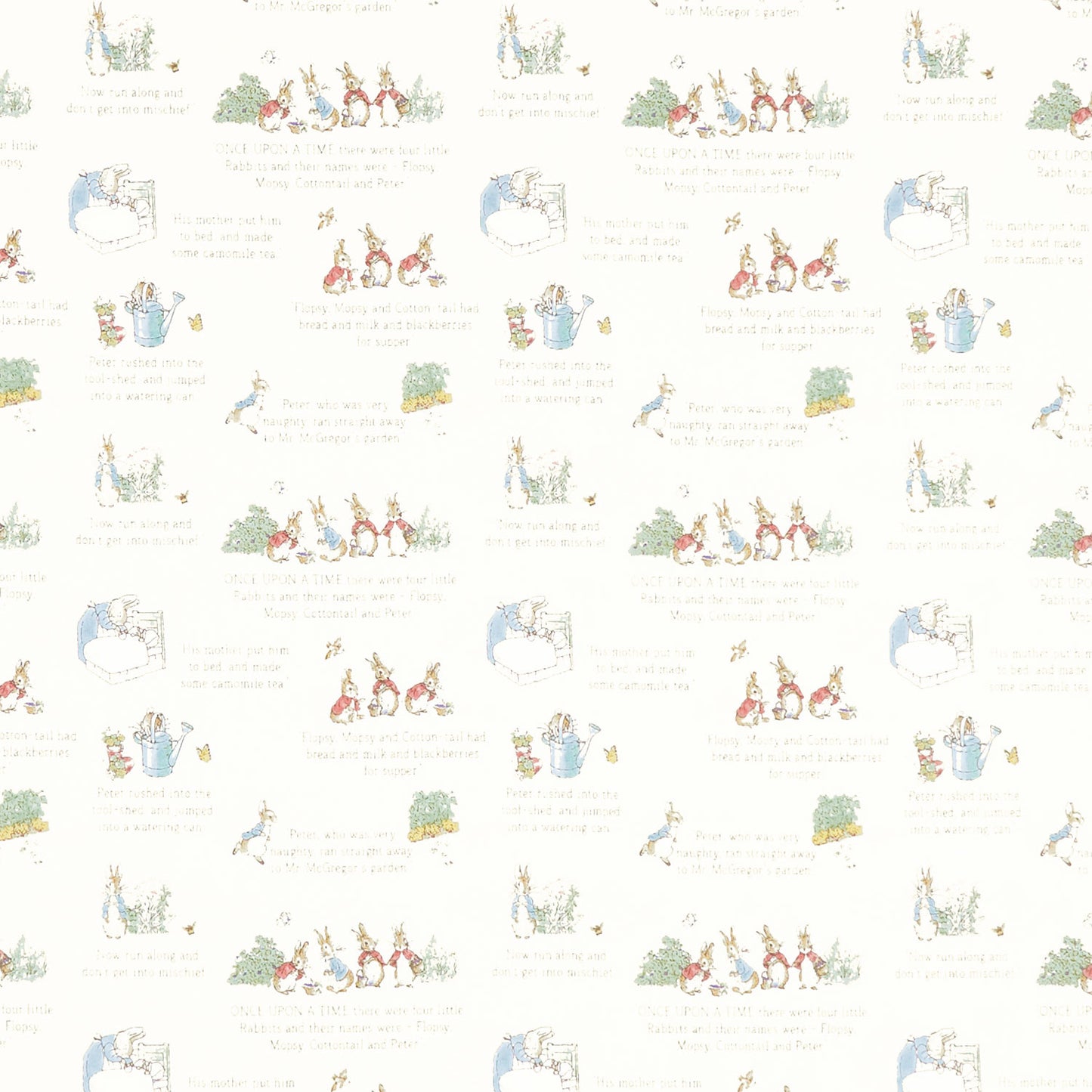 The Tale of Peter Rabbit - Text Cream Yardage Primary Image