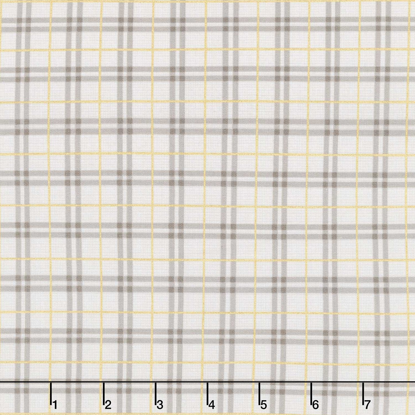 Winter Dreams - Gingham Taupe Metallic Yardage Primary Image