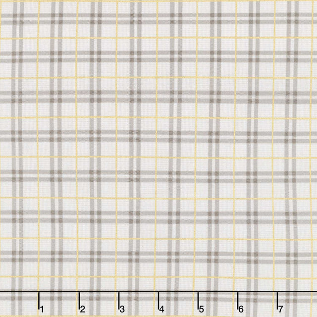 Winter Dreams - Gingham Taupe Metallic Yardage Primary Image